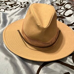 Men's Tan Safari Fedora Hat - Lightweight Breathable Sun Hat